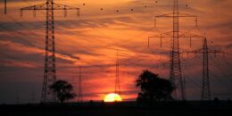 Stromnetz, Sonnenuntergang, Pixabay