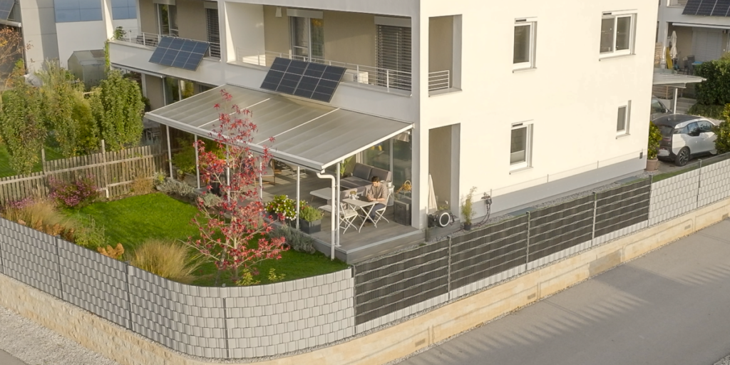 Sunbooster, Solarzaun, Testanlage Graz