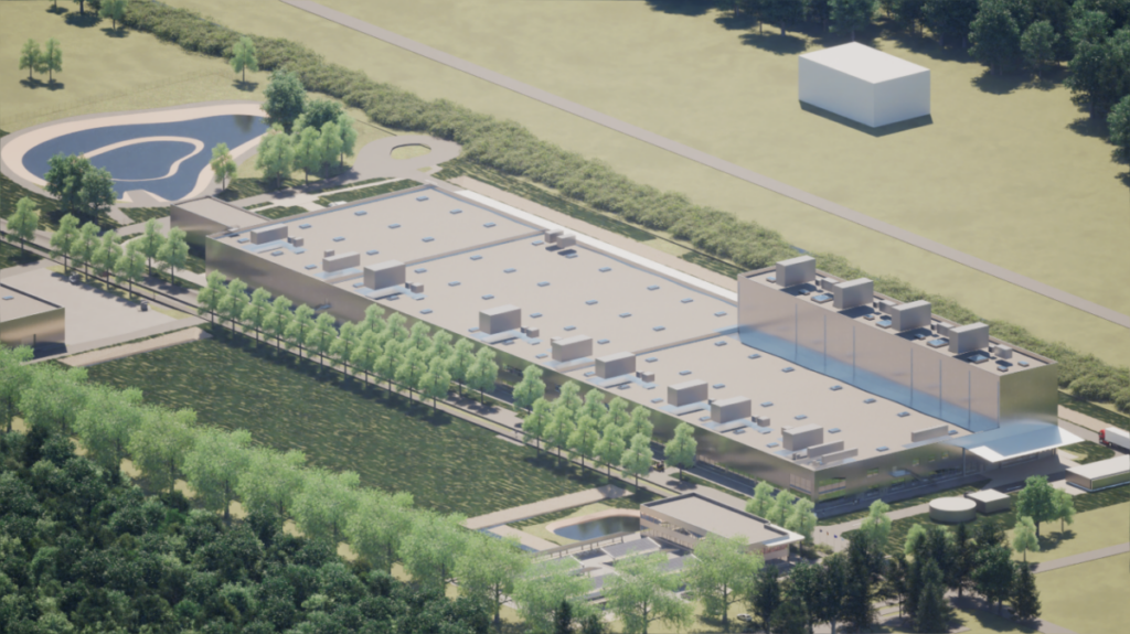 REndering einer Batteriefabrik in SChwarze Punpe Sachsen