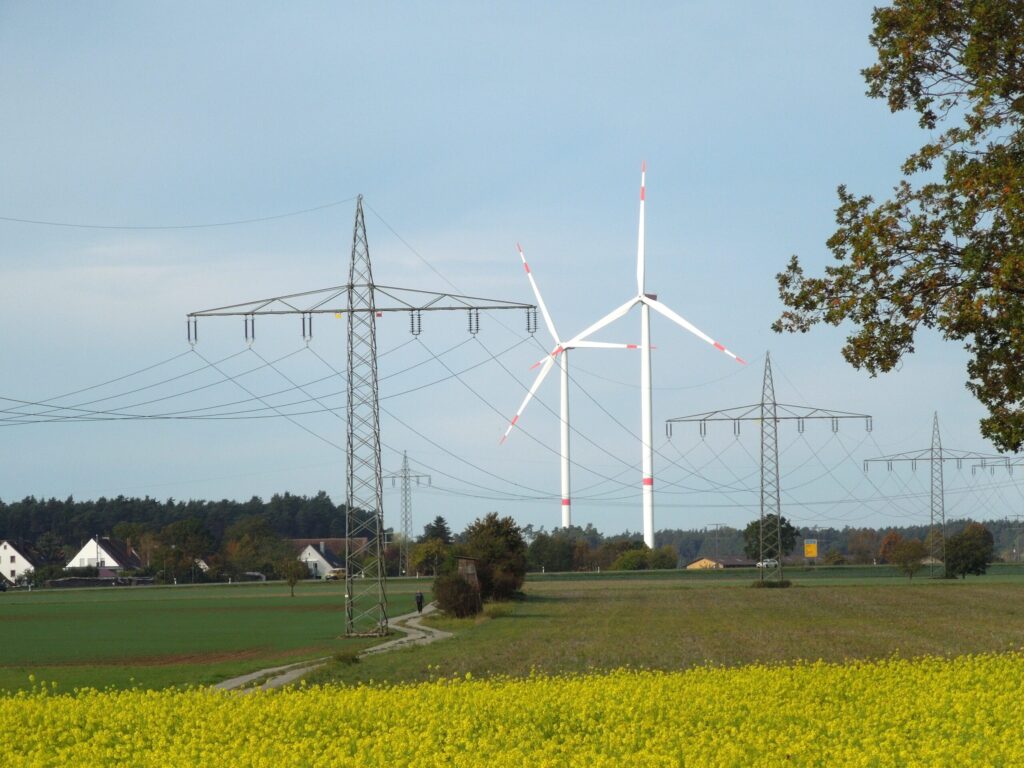 110 Kilovolt-Leitung, Windräder, N-Ergie