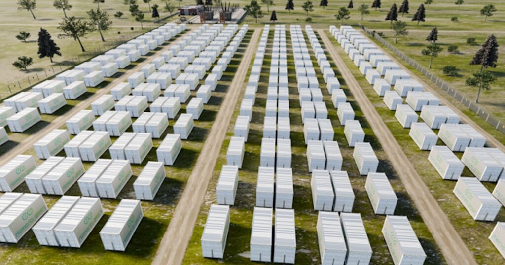 Visualisierung, Großbatteriespeicher, Alfstedt, 400 MW/1.600 MWh, Elements Green