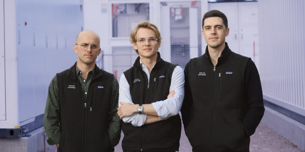 Das Gründerteam von Delta Charge (v.l.n.r): Connor Hanafee, Filip Hes, Johannes Kirnberger