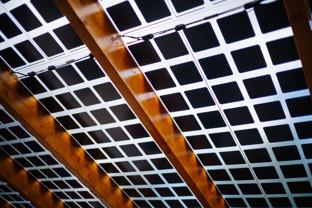 Solarmodule von unten