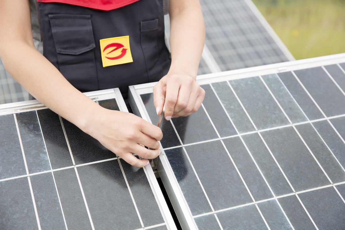 Photovoltaik, Handwerk, Solarmodul, Montage