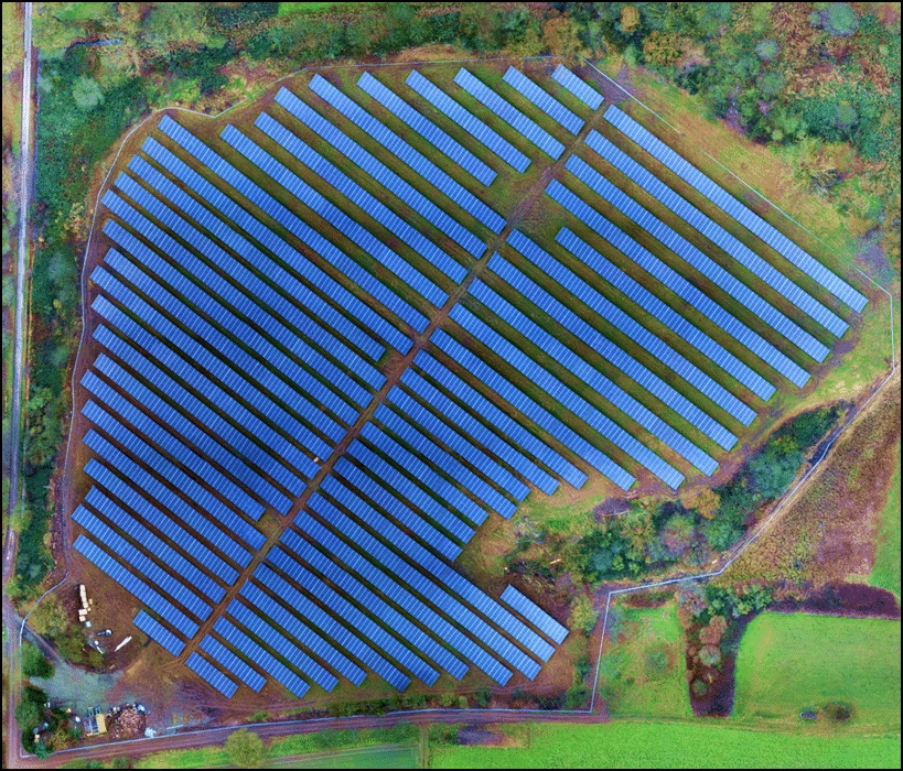 Die Photovoltaik-Anlage von oben. Foto: Erdgas Südwest