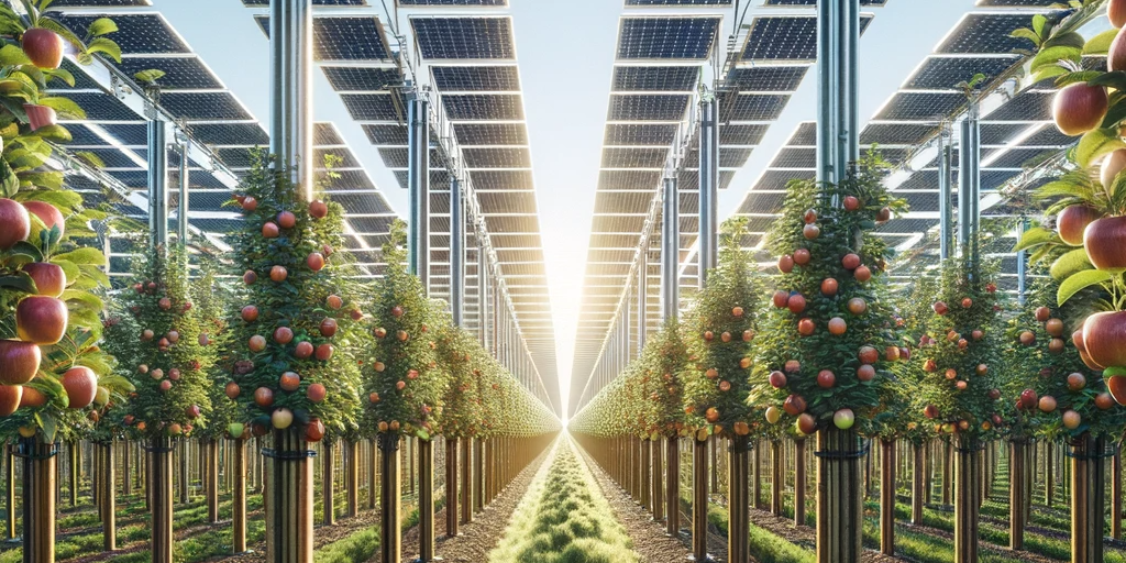 Agri-Photovoltaik, Äpfelbäume