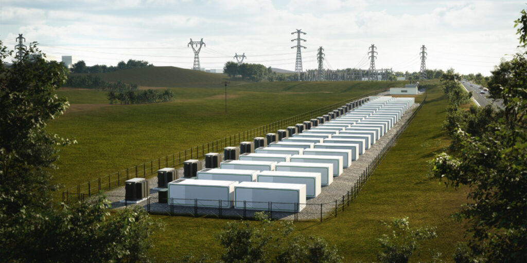 Rendering, Batteriespeicher 100 MW /200 MWh, Dahlem, NRW, Kyon Energy