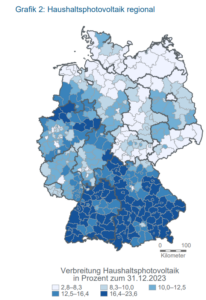 regionale Verteilung, Photovoltaik-Dachanlagen