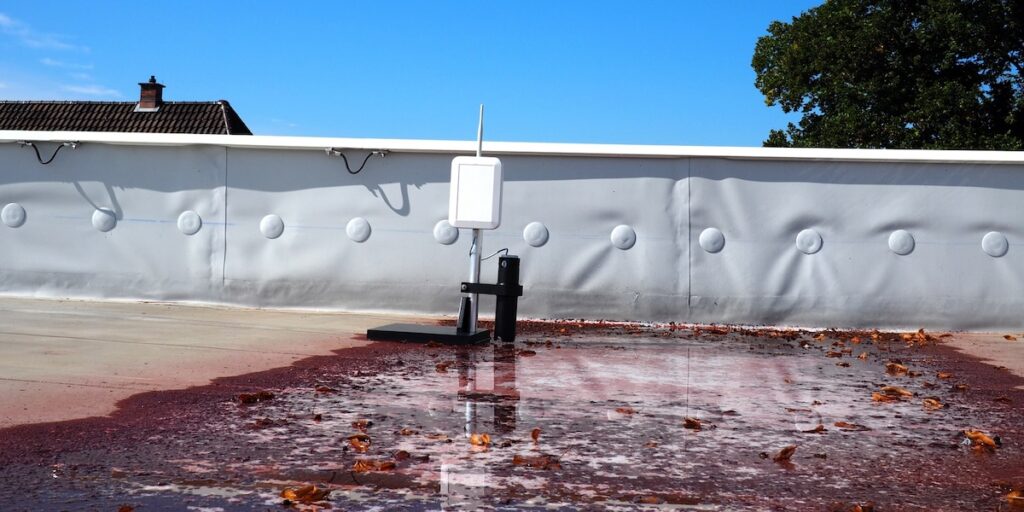 Envitron Systems, Überwachungssystem, Flachdach, Regen, Monitoring, Dachlast, Starkregen