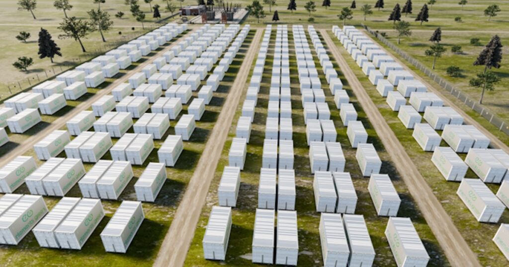 Visualisierung, Großbatteriespeicher, Alfstedt, 400 MW/1.600 MWh, Elements Green