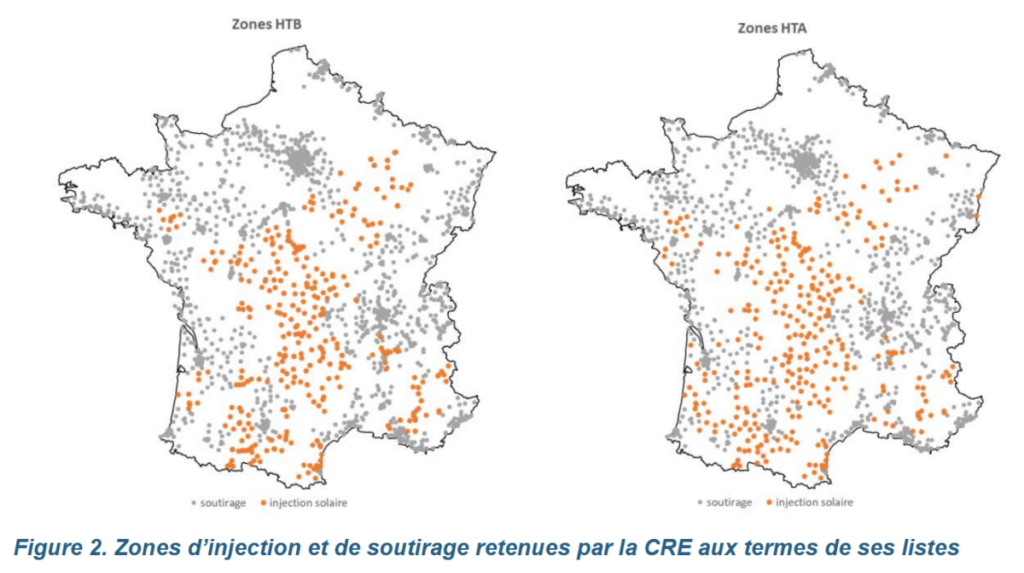 Einspeisung- und Verbrauchszonen nach dem Vorschlag von CRE