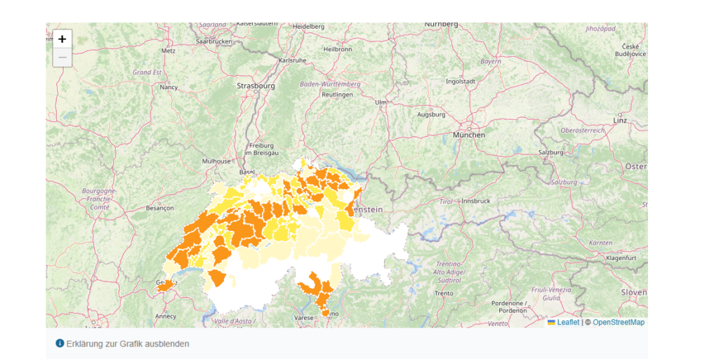 Energiedashboard, Photovoltaik-Erzeugung, Schweiz