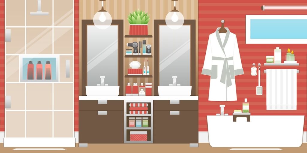 Bad, Badezimmer, Illustration