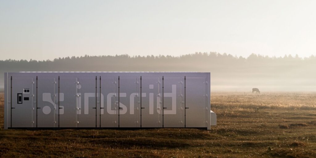 Batteriespeicher, Container, Wiese, Ingrid Capacity AB