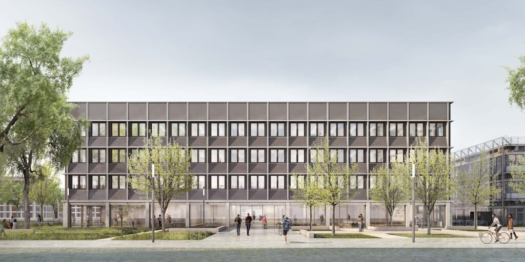 Rendering, Projekt »UnIT Neubau eines IT- und Rechenzentrums für die Universität Mannheim«, BIPV-Fassade, wulf architekten