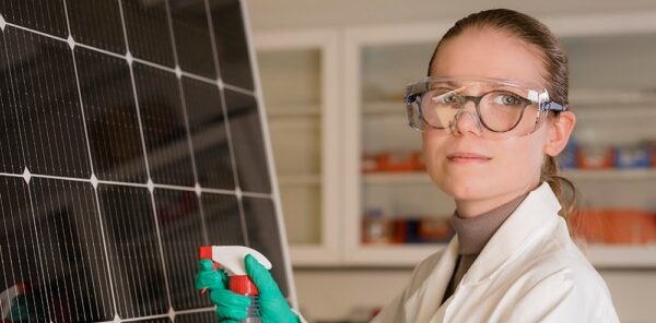 Reinigung, Solarmodule mit Spülmittel, Universität Turku