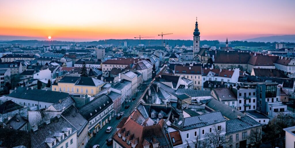Stadtansicht St. Pölten, Landeshauptstadt von Niederösterreich