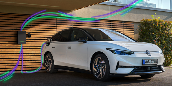 Visualisierung des Vehicle-to-Grid-Angebots von Volkswagen