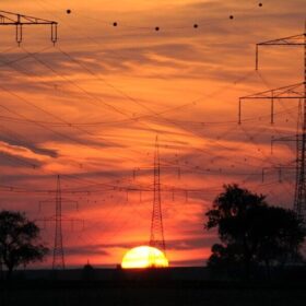 Stromnetz, Sonnenuntergang, Pixabay